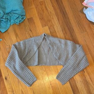 Fashion Nova Gray Chunky Knit Shrug